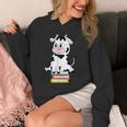 Cute Kawaii Cow Book Reading Bookworm Boys Girls Kids Unisex Hoodie Cute Kawaii Cow Book Reading Bookworm Boys Girls Kids Unisex Hoodie