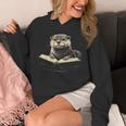 Cute Otter Wearing Glasses Reading Book Librarian Teacher Unisex Hoodie Cute Otter Wearing Glasses Reading Book Librarian Teacher Unisex Hoodie