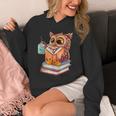 Cute Owl Reading Book And Drinking Tea Reading Rat Bookworm Unisex Hoodie Cute Owl Reading Book And Drinking Tea Reading Rat Bookworm Unisex Hoodie