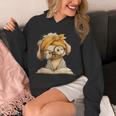 Cute Puppy Reading Dog Book Lover Animal Graphic Small Open Unisex Hoodie
