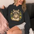 Cute Raccoon Reading Book Flowers Floral Unisex Hoodie