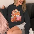 Cute Red Panda Reading Book Sloth Kawaii Animal Unisex Hoodie Cute Red Panda Reading Book Sloth Kawaii Animal Unisex Hoodie
