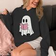Cute Retro Reading Book Library Ghost Costume Unisex Hoodie
