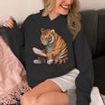 Cute Tiger Is Reading a Book Reading Tiger Unisex Hoodie