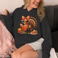 Cute Turkey Reading Book Lovers Bow Thanksgiving Unisex Hoodie Cute Turkey Reading Book Lovers Bow Thanksgiving Unisex Hoodie