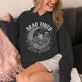 Dead Tired Still Awake Skeleton Moon Reading Unisex Hoodie