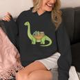 Dinosaur Librarian Book Lover Reading Brontosaurus Unisex Hoodie