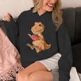 Dinosaur Reading Book Dino Reading Book Lovers Book Readers Unisex Hoodie