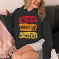 Dogs Books And Coffee Dog Book Reader Lover Unisex Hoodie