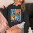 Dolphin Love Reading And Dolphins Child Book Lover Unisex Hoodie