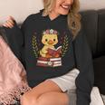 Duck Reading Book Graphic Duck With Book Floral Unisex Hoodie
