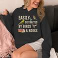 Easily Distracted By Birds & Books Vintage Birder Unisex Hoodie