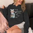 Easily Distracted By Books Wine And Cats Lover Unisex Hoodie
