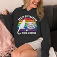 Easily Distracted By Cats And Books – Retro Sunset Rainbow Unisex Hoodie