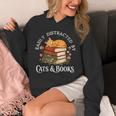 Easily Distracted By Cats And Books Cat And Book Lover Unisex Hoodie