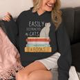 Easily Distracted Cats And Books Cat Lovers For Men Women Kids Unisex Hoodie Easily Distracted Cats And Books Cat Lovers For Men Women Kids Unisex Hoodie