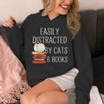 Easily Distracted By Cats And Books Cute Book Lover Unisex Hoodie
