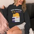 Easily Distracted Cats And Books Cute Cat Book Lover Unisex Hoodie
