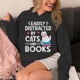 Easily Distracted By Cats And Books Cute Cat And Book Lovers Unisex Hoodie Easily Distracted By Cats And Books Cute Cat And Book Lovers Unisex Hoodie