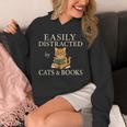 Easily Distracted By Cats And Books Cute Cat Reading Reader Unisex Hoodie Easily Distracted By Cats And Books Cute Cat Reading Reader Unisex Hoodie
