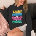Easily Distracted By Dogs & Books Kawaii Dog & Book Lover Unisex Hoodie
