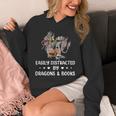 Easily Distracted By Dragons & Books Dragon Book Reading Unisex Hoodie