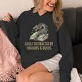 Easily Distracted By Dragons & Books Vintage Style Unisex Hoodie Easily Distracted By Dragons & Books Vintage Style Unisex Hoodie