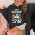 Easily Distracted By Dragons Books Cats Fantasy Book Lover Unisex Hoodie
