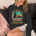 Easily Distracted By Penguins & Books Retro Unisex Hoodie Easily Distracted By Penguins & Books Retro Unisex Hoodie