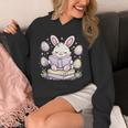 Easter Bunny Reading Book Cute Pastel Eggs Unisex Hoodie