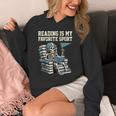 Football Skeleton Reading On Book Stack Unisex Hoodie Football Skeleton Reading On Book Stack Unisex Hoodie