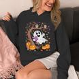 Ghost Reading Book On Swing Halloween Autumn Art Unisex Hoodie