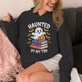 Haunted By My TBR Cute Ghost Reading Books Pumpkin Bookworms Unisex Hoodie