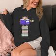 Hedgehog Reading Books And Drinking Tea Unisex Hoodie