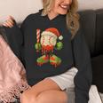 Ice Cream Drip Baseball Christmas Baseball Drip Candy Cane Unisex Hoodie Ice Cream Drip Baseball Christmas Baseball Drip Candy Cane Unisex Hoodie