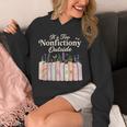 It's Too Nonfictiony Outside Retro Books With Flowers Unisex Hoodie