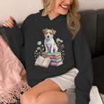 Jack Russell Terrier Bookworm Flowers Book Reading Books Unisex Hoodie Jack Russell Terrier Bookworm Flowers Book Reading Books Unisex Hoodie
