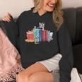 Kawaii Cat Book Ends Library Decor Librarian Unisex Hoodie