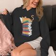 Kawaii Cat Lover Reading Books Librarian Humor Tee Unisex Hoodie
