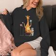 Kawaii Cute Giraffes Books And Tea Women's Unisex Hoodie Kawaii Cute Giraffes Books And Tea Women's Unisex Hoodie