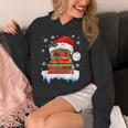 Librarian Book Santa Hat Reader Snow Pajamas Christmas Unisex Hoodie Librarian Book Santa Hat Reader Snow Pajamas Christmas Unisex Hoodie