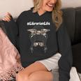 Librarian Teacher Messy Bun Life Book Library Back To School Unisex Hoodie