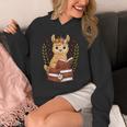 Llama Reading Book Graphic Llama With Book Floral Unisex Hoodie Llama Reading Book Graphic Llama With Book Floral Unisex Hoodie