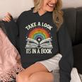 Take A Look A Book Vintage Reading Librarian Rainbow Unisex Hoodie