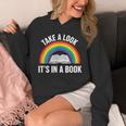 Take A Look It's In A Book Rainbow Reading Literary Unisex Hoodie