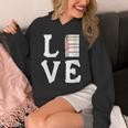 Love Books Stack Literature Reading Themed Pictograph Unisex Hoodie Love Books Stack Literature Reading Themed Pictograph Unisex Hoodie