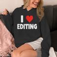 I Love Editing Heart Movie Film Newspaper Journalism Book Unisex Hoodie I Love Editing Heart Movie Film Newspaper Journalism Book Unisex Hoodie