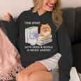 Love Reading Books And Pomeranian Dog Watercolor Art Unisex Hoodie Love Reading Books And Pomeranian Dog Watercolor Art Unisex Hoodie
