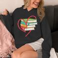 I Love Reading Heart Love Books TShirt Library Bookworm Unisex Hoodie