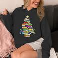 Merry Christmas Tree Reading Books Nerd Unisex Hoodie